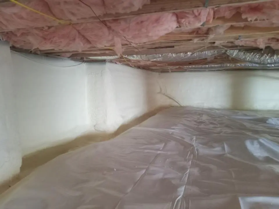 Crawl space encapsulation with closed-cell spray foam for Commercial Roof Restoration in Sugarmill Woods